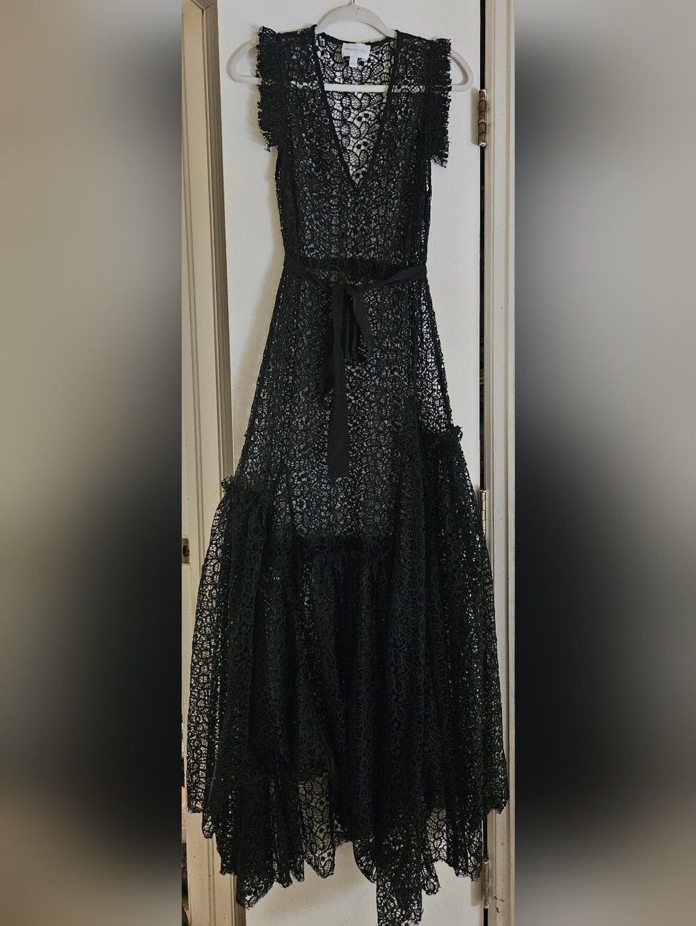 Alice McCall Look Good Feel Good Black Lace Maxi Gown Dress US 8